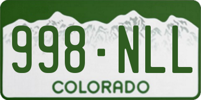 CO license plate 998NLL