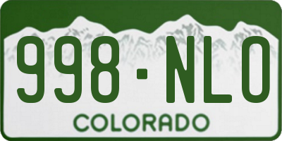 CO license plate 998NLO