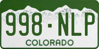 CO license plate 998NLP