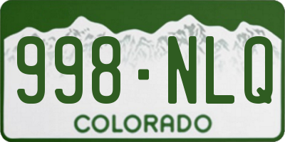 CO license plate 998NLQ