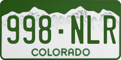 CO license plate 998NLR