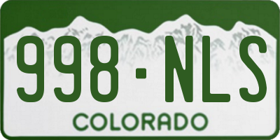 CO license plate 998NLS