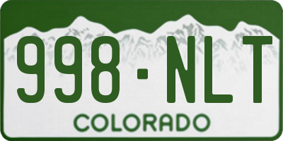 CO license plate 998NLT