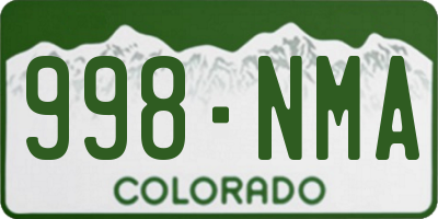 CO license plate 998NMA