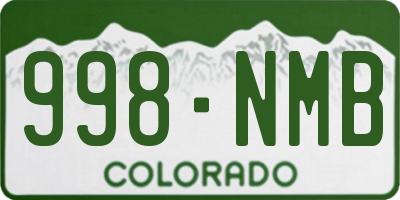 CO license plate 998NMB