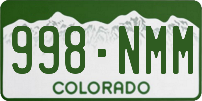 CO license plate 998NMM