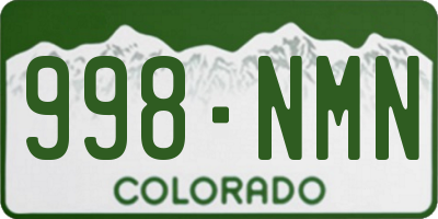 CO license plate 998NMN
