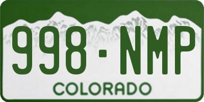 CO license plate 998NMP