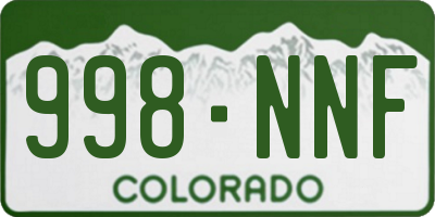 CO license plate 998NNF