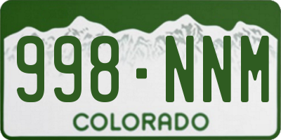 CO license plate 998NNM