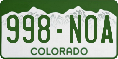 CO license plate 998NOA