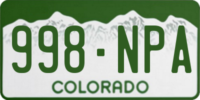 CO license plate 998NPA