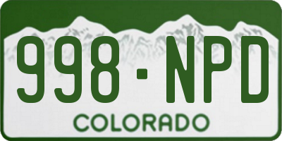 CO license plate 998NPD
