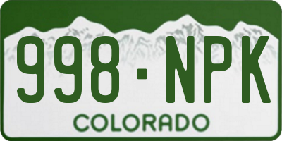 CO license plate 998NPK