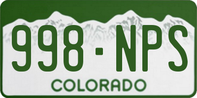CO license plate 998NPS