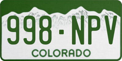 CO license plate 998NPV