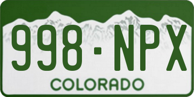 CO license plate 998NPX