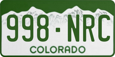 CO license plate 998NRC