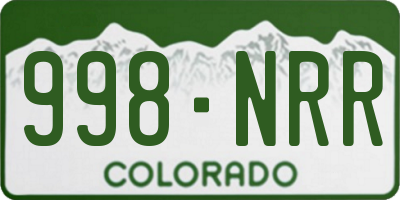 CO license plate 998NRR