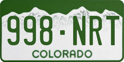 CO license plate 998NRT
