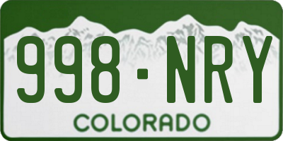 CO license plate 998NRY
