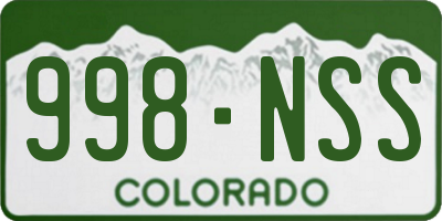 CO license plate 998NSS