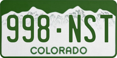CO license plate 998NST