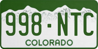 CO license plate 998NTC