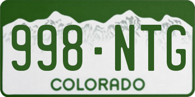 CO license plate 998NTG