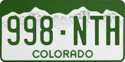 CO license plate 998NTH