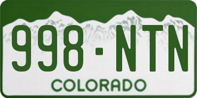 CO license plate 998NTN