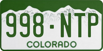 CO license plate 998NTP