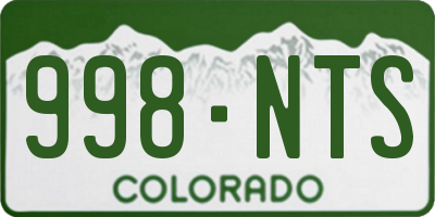 CO license plate 998NTS