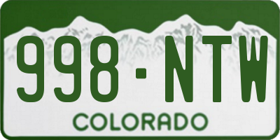 CO license plate 998NTW