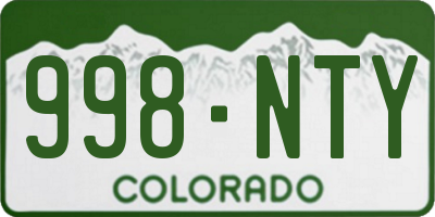 CO license plate 998NTY