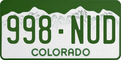 CO license plate 998NUD