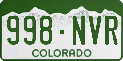CO license plate 998NVR