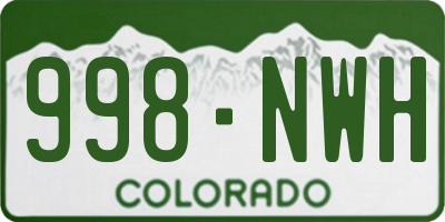 CO license plate 998NWH