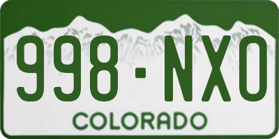 CO license plate 998NXO