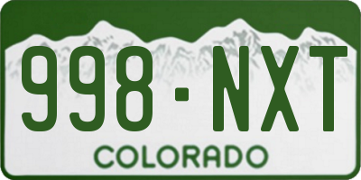 CO license plate 998NXT