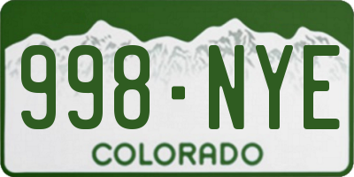 CO license plate 998NYE