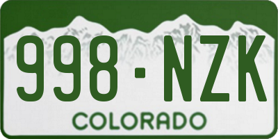 CO license plate 998NZK