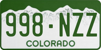 CO license plate 998NZZ