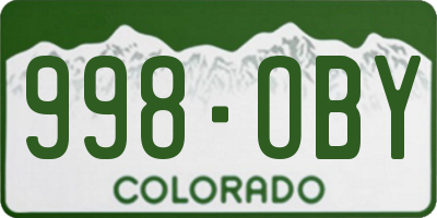 CO license plate 998OBY
