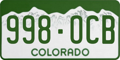 CO license plate 998OCB