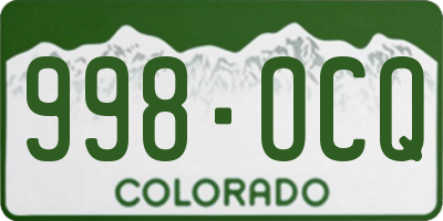 CO license plate 998OCQ