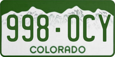 CO license plate 998OCY
