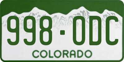 CO license plate 998ODC