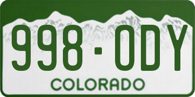 CO license plate 998ODY