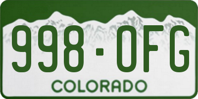CO license plate 998OFG